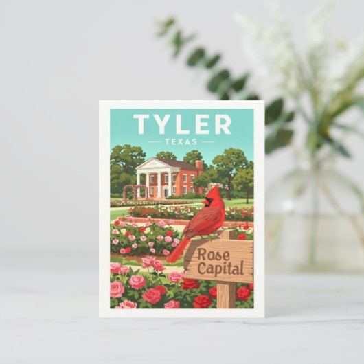Vintage Tyler Texas Briefkaart (Staand voorkant)
