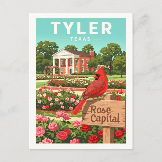 Vintage Tyler Texas Briefkaart (Voorkant)