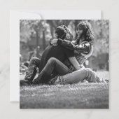 Vintage Typeset Kraft Trouwkaart - FOTO TOEVOEGEN Kaart (Achterkant)