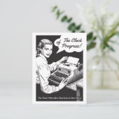 Vintage typiste meisje briefkaart (Staand voorkant)