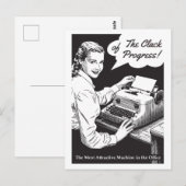 Vintage typiste meisje briefkaart (Voorkant / Achterkant)