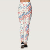 Vintage Typografie 4 juli Vrijheid Leggings (Achterkant)