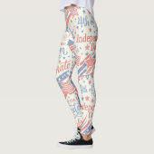 Vintage Typografie 4 juli Vrijheid Leggings (Links)