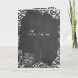 vintage typografie bloem Chalkboard Bruiloft