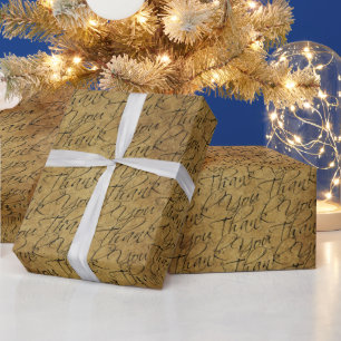 Vintage Typografie - dank u Cadeaupapier