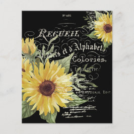 Vintage typografie en zonnebloemen achtergrond