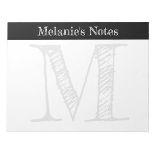 Vintage typografie grote op maat gemaakte monogram notitieblok