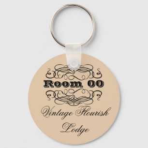 Vintage typografie hotelkamer bruin sleutelhanger