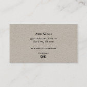 Vintage Typografie Kraft Visitekaartje (Achterkant)