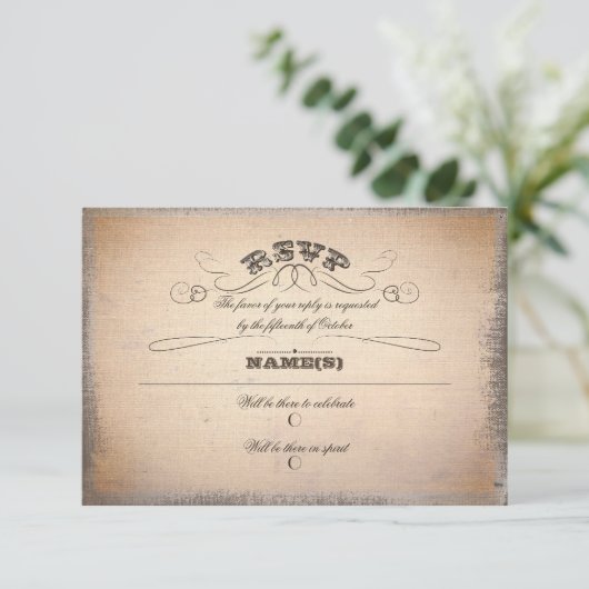 vintage typografie RSVP (Staand voorkant)