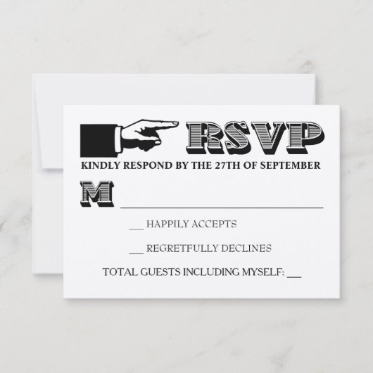 Vintage Typografie Weddenschap RSVP (Voorkant)