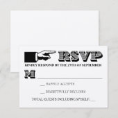 Vintage Typografie Weddenschap RSVP (Voorkant / Achterkant)