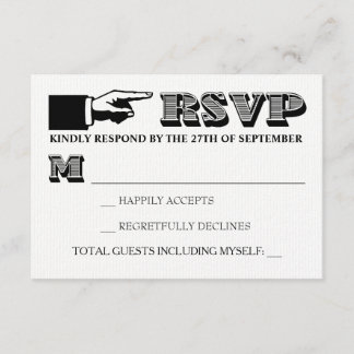 Vintage Typografie Weddenschap RSVP Kaartje
