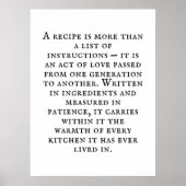 Vintage Typography Rustic Kitchen Poster (Voorkant)
