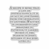 Vintage Typography Rustic Kitchen Quote Sticker (Voorkant)