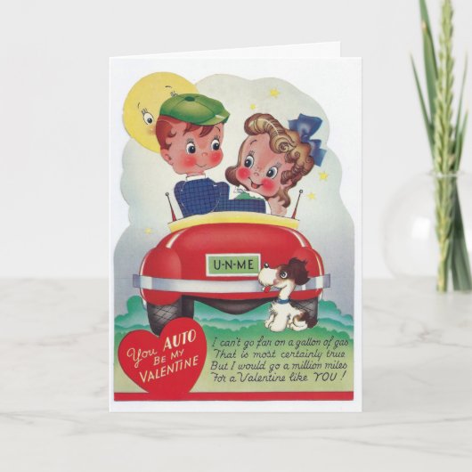 Vintage - u AUTO bent Mijn Valentijn, Feestdagen Kaart (Voorkant)
