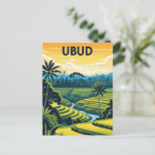 Vintage Ubud Bali Indonesia Travel Briefkaart (Staand voorkant)