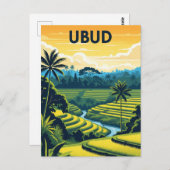 Vintage Ubud Bali Indonesia Travel Briefkaart (Voorkant / Achterkant)