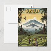 Vintage Ubud Bali Indonesia Travel Briefkaart (Voorkant / Achterkant)