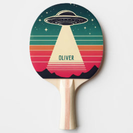 Vintage UFO bij zonsondergang Persoonlijk Tafeltennisbatje