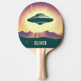 Vintage UFO bij zonsondergang Persoonlijk Tafeltennisbatje