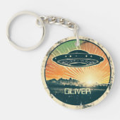 Vintage UFO Persoonlijk Sleutelhanger (Voorkant)