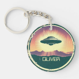 Vintage UFO Persoonlijk Sleutelhanger