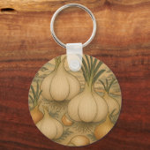 Vintage Uien Botanische  Sleutelhanger (Achterkant)