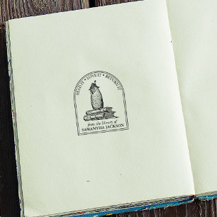 Vintage Uil Aangepast Van de Bibliotheek Van Rubberstempel