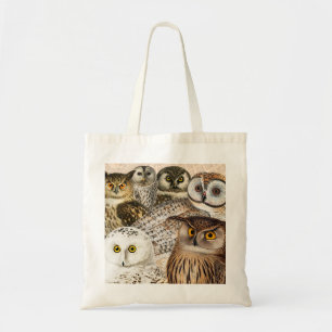 Vintage Uil Collage Tote Bag