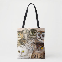 Vintage Uil Collage Tote Bag