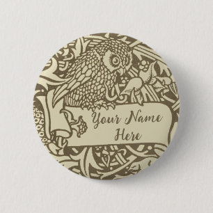 Vintage Uil Ex Libris Arts-and-Crafts Walter Crane Ronde Button 5,7 Cm