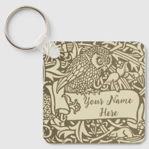 Vintage Uil Ex Libris Arts-and-Crafts Walter Crane Sleutelhanger