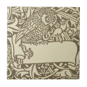 Vintage Uil Ex Libris Arts-and-Crafts Walter Crane Tegeltje