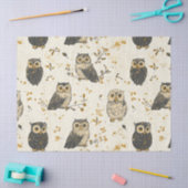 Vintage Uilen & Bloemmotief Tissuepapier (Craft)