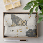 Vintage Uilen & Bloemmotief Tissuepapier (Geschenk)