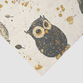Vintage Uilen & Bloemmotief Tissuepapier (Detail)