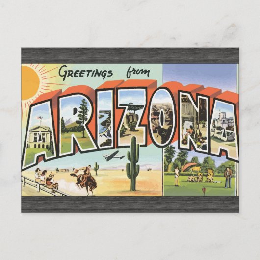 Vintage uit Arizona Briefkaart (Voorkant)