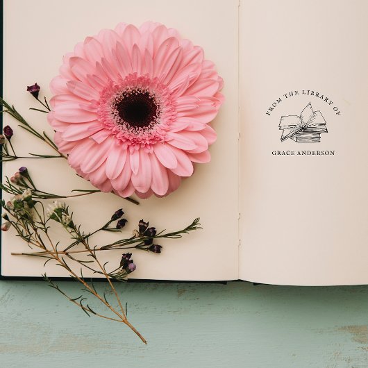 Vintage uit de bibliotheek van douanenaam rubberstempel