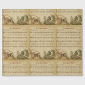 Vintage uit de hemel boven het kerstkarolscript cadeaupapier (Vlak)