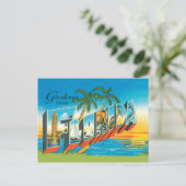 Vintage uit Florida met zonsondergang Briefkaart (Staand voorkant)