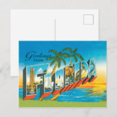 Vintage uit Florida met zonsondergang Briefkaart (Voorkant / Achterkant)