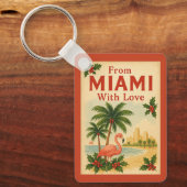 Vintage Uit Miami Met Kerstliefde Sleutelhanger (Voorkant)
