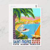 vintage uit Saint Tropez France Briefkaart (Voorkant / Achterkant)