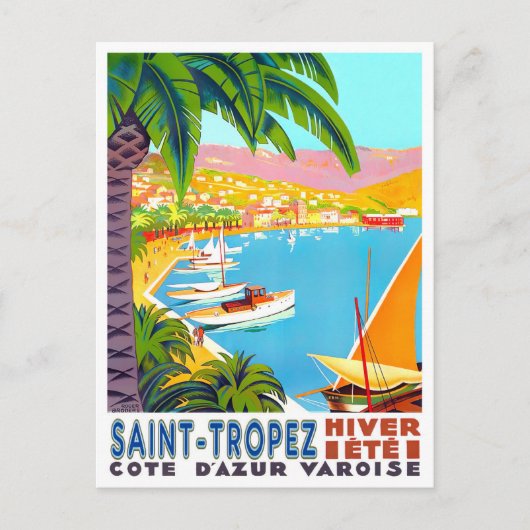 vintage uit Saint Tropez France Briefkaart (Voorkant)