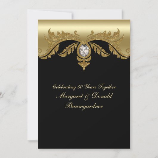 Vintage uitnodiging 50ste gouden huwelijksjubileum (Voorkant)