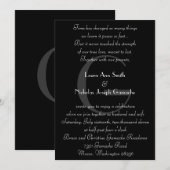 Vintage uitnodiging voor zwart-wit monogram (Voorkant / Achterkant)