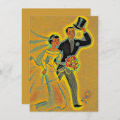 Vintage uitnodigingen 50ste gouden jubileumfeest U (Voorkant / Achterkant)