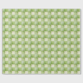 Vintage uitstraling groen geel ecru patchwork cadeaupapier (Vlak)