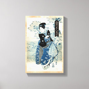 Vintage ukiyo-e geisha dame van Cool japan Canvas Afdruk